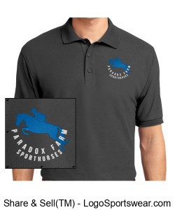 Port Authority Men's Silk Touch Polo - Steel Grey Design Zoom